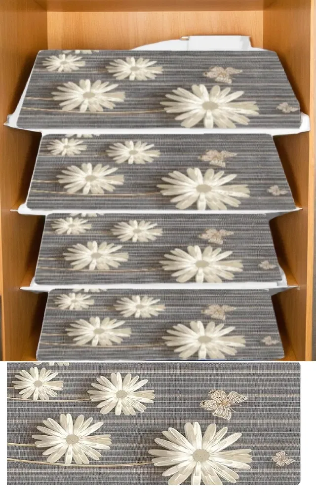 PVC Fridge Mat (Multicolor, Pack of 4)