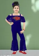 Cotton Blend Printed Jumpsuit for Girls 