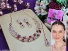 Rose Gold Finish Classic 2 Layer Necklace Set for Women 