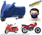 Polyester Water Resistance Cover for Hero Splendor with Face Mask 