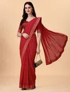 Silk Embroideried Saree for Women 