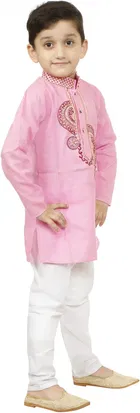 Cotton Embroidery Kurta & Pajama Set for Boys 