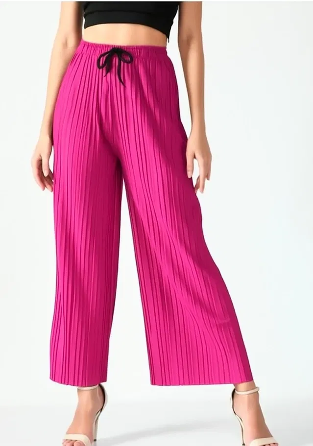 Sarina Loose Trouser / Pant for Women (Fuschia, M)