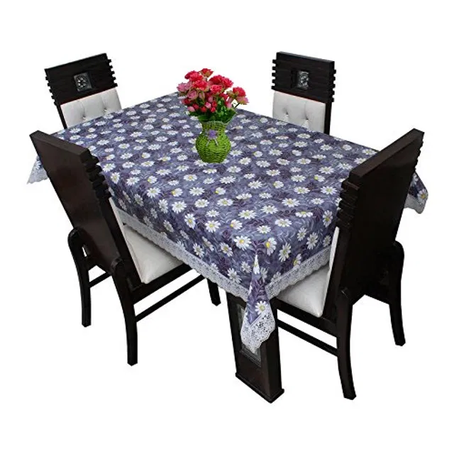 PVC Printed 4 Seaters Table Cover (Multicolor, 40x60 inches)