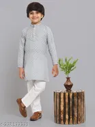 Cotton Blend Kurta with Pyjama for Boys 