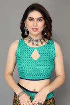 Casual Georgette Women Printed Saree With Unstitched Blouse 