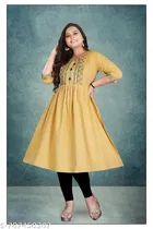 Solid Cotton Kurti for Women 