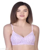 Cotton Blend Printed Padded Bra for Women 