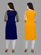 Crepe Solid Kurtis for Women 