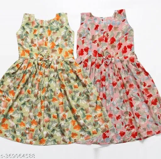 Frock 1-2 Years for Girls (Green, 4-5 Years)