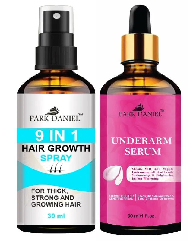 Park Daniel 9 in 1 Hair Growth Spray with Under Arm Whitening Serum (30 ml, Set of 2)
