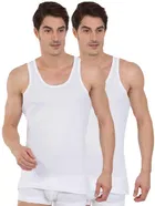 Cotton Vest for Men, Pack of 2 (White, S)