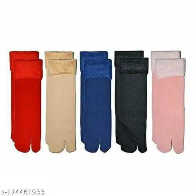 Velvet Thumb Socks for Women (Multicolor, Set of 5)