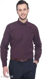Cotton Blend Solid Full Sleeves Shirt for Men 