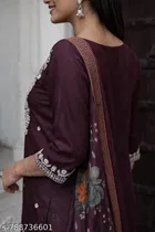 Embroidered Chanderi Silk Kurta Set for Women 