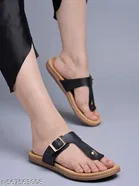 Shoetopia Girls Solid Flat Sandals Black Size 3