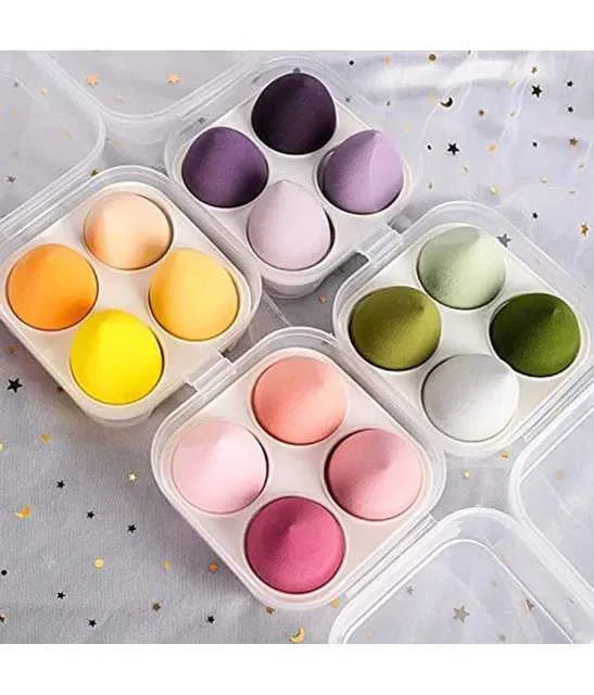 Lenon Makeup Accessory Multicolour Makeup Cosmetic Puff Face 4 G Sponge with Storage Box (D164)