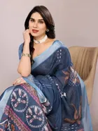 Silk Woven Design Saree for Women, Blue 