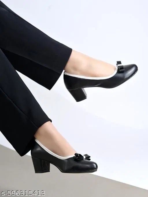 Shoetopia Black Pointed Toe Heel Sandals Size IND-3