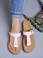 Shoetopia Girls Solid Flat Sandals Pink Size 4