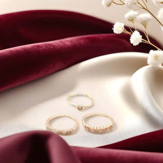 Gold Plated Rings for Women (Gold, Set of 3)
