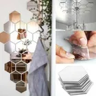 Acrylic Hexagon Shaped Wall Mirror Stickers 