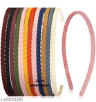 Plastic Hair Band for Women (Multicolor, Pack of 12)