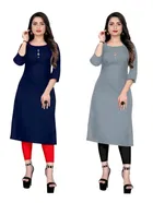 Crepe Solid Kurtis for Women 