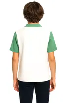 Polo Neck Colorblocked T-Shirt for Men, Green 