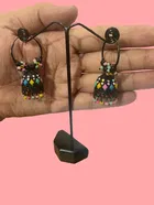 Metal Stone Jhumki Earrings for Women & Girls 