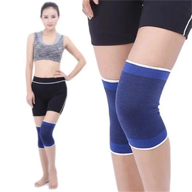 Polyester Solid Knee Sleeves for Women (Blue, Set of 1)