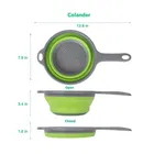 Kitchen Foldable Silicone Strainer Colanders, Collapsible Colanders with Handles, Space-Saver Folding Strainer Colander for Draining Pasta, Vegetable 