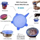 Microwave Safe Silicone Flexible Lids, Pack of 6, Multicolor