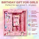 Unicorn Stationery Set for Girls-Unicorn set kit includes-Pencil Box for Girls,Colour set for kids,Unicorn Theme Scale Pencil Eraser Sharpener combo pack for School, Birthday Gift for Girls 