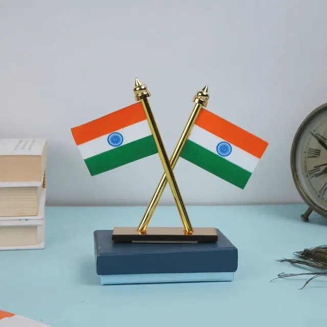 पिकफेस्ट भारतीय झंडा कार और डेस्क के लिए 1 का पैक