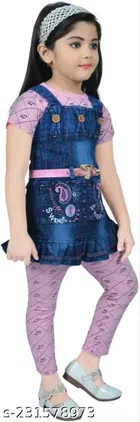 Cotton & Denim Clothing Set for Girls 