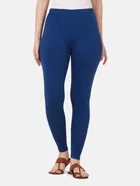 Cotton Solid Leggings for Women (Royal Blue, S)