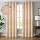 Polycotton Printed Window & Door Curtain (Beige, 4x7 Feet) (Pack of 2)