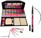 Eyeshadow Palette with Eyeliner & 5 Pcs Makeup Brushes (Multicolor, Set of 3)