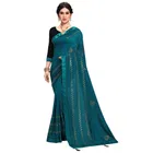 सिद्धिदाता टेक्सटाइल विमेंस प्लेन जॉर्जेट लेस बॉर्डर साड़ी विद अन-स्टीट्च्ड ब्लाउज पीस 