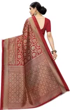 यशिका डिज़ाइनर विमेंस साड़ी आर्ट सिल्क विद अन्स्टिच ब्लाउज पीस 