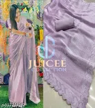 Jimmy choo Embellished Saree for Women, Lavender 