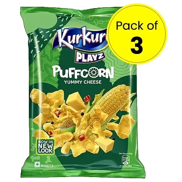 Kurkure Puffcorn Yummy Cheese 3X84 g (Pack of 3)
