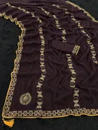 Crepe Solid Saree for Women 