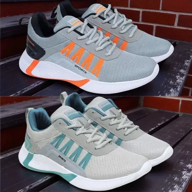 Sports Shoes for Men, Pack of 2, Grey (10)