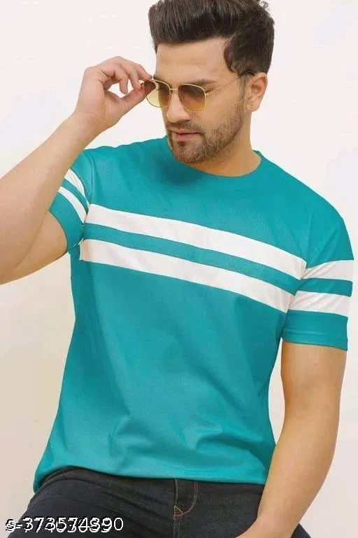 Polyester T-shirt for Men, Green (XS)