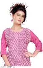 Cotton Blend Printed Kurti for Women 