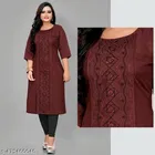 Solid Cotton Blend Kurti for Women 