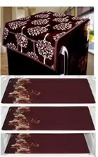 Knit Printed Fridge 3 Pcs Mat with Top Cover 