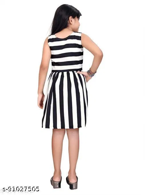 Lovely Party Frock for Girls (White, 7-8 Years)